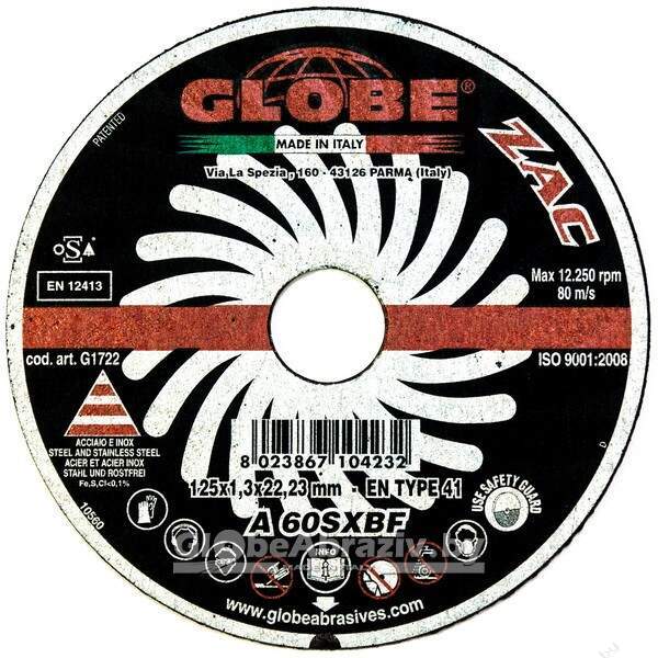 Отрезной абразивный круг GLOBE ZAC 230×2.5×22.2 A30-36R