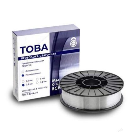 Проволока сварочная СВ-08Г2С-П д.1.0мм (5 кг), пр-во TOBA (ранее НОБА), Беларусь